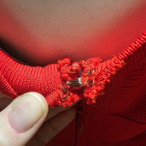 Hot Miami Styles Red Bodycon Dress Cutout New Year Valentine Cocktail S - Picture 12 of 13